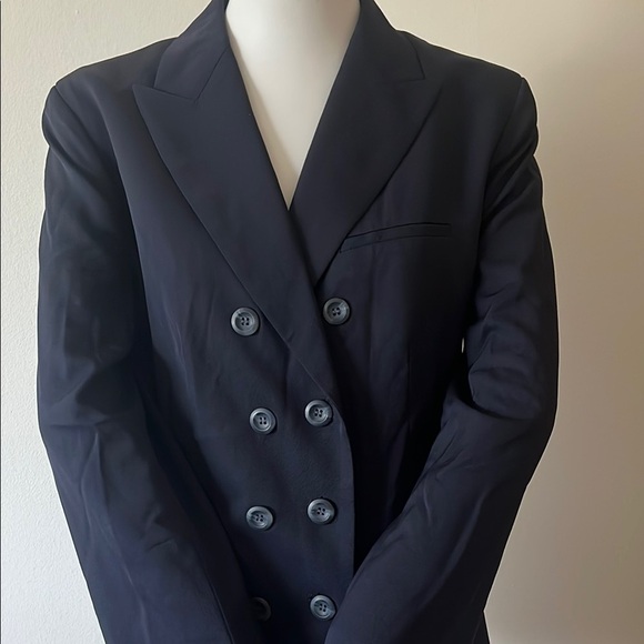 Talbots Navy Double-Breasted Wool Blazer - Picture 6 of 12